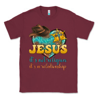 Burgundy jesus it s not religion it s a relationship Classic Tee - texasbilliewilder