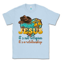 Dusty Blue jesus it s not religion it s a relationship Classic Tee - texasbilliewilder