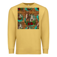 Antique Gold horses with roses seamless pattern Premium Sweatshirt - HRA Design Shop