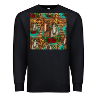 Black horses with roses seamless pattern Premium Sweatshirt - HRA Design Shop