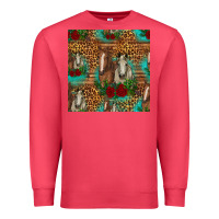 Cardinal horses with roses seamless pattern Premium Sweatshirt - HRA Design Shop