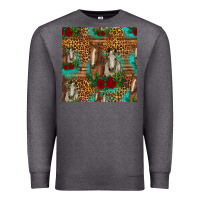 Charcoal Heather horses with roses seamless pattern Premium Sweatshirt - HRA Design Shop