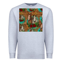 Heather Grey horses with roses seamless pattern Premium Sweatshirt - HRA Design Shop