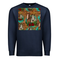 Navy horses with roses seamless pattern Premium Sweatshirt - HRA Design Shop