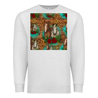Oatmeal Heather horses with roses seamless pattern Premium Sweatshirt - HRA Design Shop