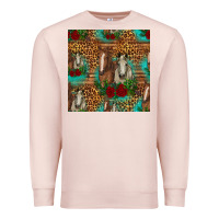 Pale Pink horses with roses seamless pattern Premium Sweatshirt - HRA Design Shop