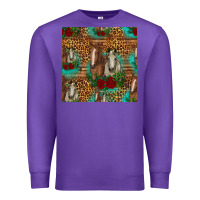 Purple horses with roses seamless pattern Premium Sweatshirt - HRA Design Shop