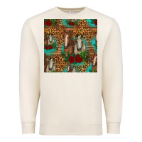 Sandshell horses with roses seamless pattern Premium Sweatshirt - HRA Design Shop