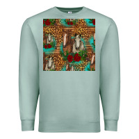 Seafoam horses with roses seamless pattern Premium Sweatshirt - HRA Design Shop