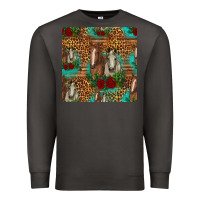 Smoke horses with roses seamless pattern Premium Sweatshirt - HRA Design Shop