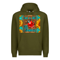 Army Green just a girl who loves ladybugs Premium Hoodie - LillyAllenDesigns