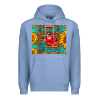 Colony Blue just a girl who loves ladybugs Premium Hoodie - LillyAllenDesigns