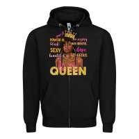 Black queen afro woman Zipper Hoodie - texasbilliewilder