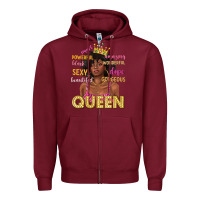 Burgundy queen afro woman Zipper Hoodie - texasbilliewilder