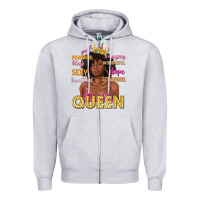 Heather Grey queen afro woman Zipper Hoodie - texasbilliewilder