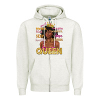 Oatmeal Heather queen afro woman Zipper Hoodie - texasbilliewilder