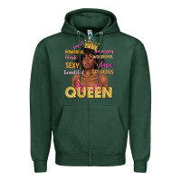 Sports Green queen afro woman Zipper Hoodie - texasbilliewilder