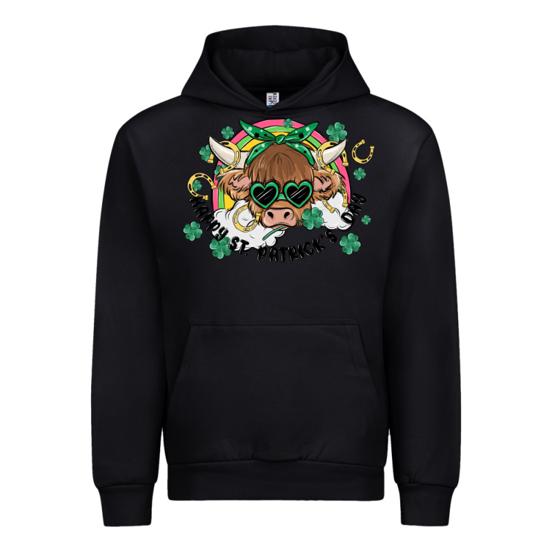 St. Patrick's Day Highland Cow Urban Hoodie by MaliasSmallBusiness | Teevron