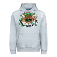 Heather Grey st. patrick's day highland cow Urban Hoodie - MaliasSmallBusiness