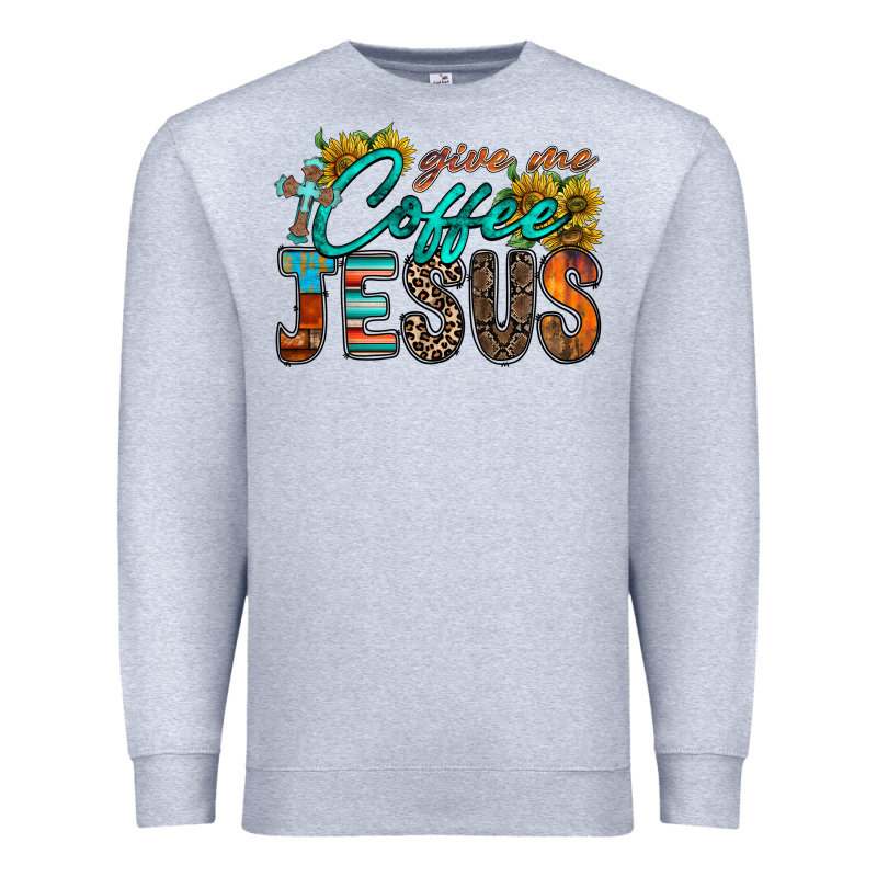 Give Me Coffee Jesus Premium Sweatshirt by RacoonDesign | Teevron