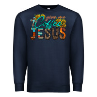 Navy give me coffee jesus Premium Sweatshirt - RacoonDesign