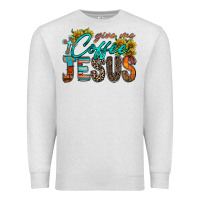 Oatmeal Heather give me coffee jesus Premium Sweatshirt - RacoonDesign