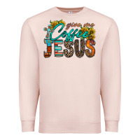 Pale Pink give me coffee jesus Premium Sweatshirt - RacoonDesign
