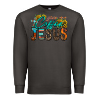 Smoke give me coffee jesus Premium Sweatshirt - RacoonDesign