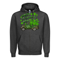 Charcoal Heather Happy st. patrick's day shamrock farm truck Zipper Hoodie - RanaPortraitStore