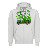 Dove Grey Happy st. patrick's day shamrock farm truck Zipper Hoodie - RanaPortraitStore