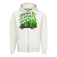 Oatmeal Heather Happy st. patrick's day shamrock farm truck Zipper Hoodie - RanaPortraitStore