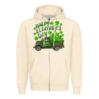 Sandshell Happy st. patrick's day shamrock farm truck Zipper Hoodie - RanaPortraitStore