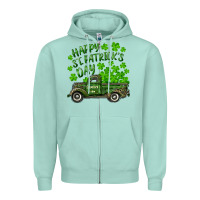 Seafoam Happy st. patrick's day shamrock farm truck Zipper Hoodie - RanaPortraitStore