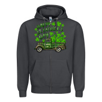 Smoke Happy st. patrick's day shamrock farm truck Zipper Hoodie - RanaPortraitStore