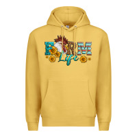Antique Gold Western Farm Life Rooster Head Premium Hoodie - LillyAllenDesigns