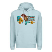 Blue Mist Western Farm Life Rooster Head Premium Hoodie - LillyAllenDesigns