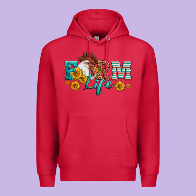Western Farm Life Rooster Head Premium Hoodie Designed By Lillyallendesigns