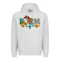 Dove Grey Western Farm Life Rooster Head Premium Hoodie - LillyAllenDesigns