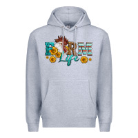Heather Grey Western Farm Life Rooster Head Premium Hoodie - LillyAllenDesigns