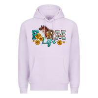 Lilac Western Farm Life Rooster Head Premium Hoodie - LillyAllenDesigns