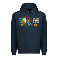 Navy Western Farm Life Rooster Head Premium Hoodie - LillyAllenDesigns