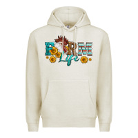 Oatmeal Heather Western Farm Life Rooster Head Premium Hoodie - LillyAllenDesigns