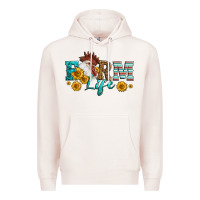 Pale Pink Western Farm Life Rooster Head Premium Hoodie - LillyAllenDesigns