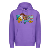 Purple Western Farm Life Rooster Head Premium Hoodie - LillyAllenDesigns