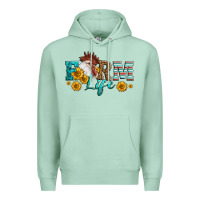 Seafoam Western Farm Life Rooster Head Premium Hoodie - LillyAllenDesigns