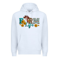 White Western Farm Life Rooster Head Premium Hoodie - LillyAllenDesigns