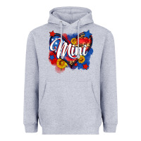 Heather Grey American mini heart Heavyweight Hoodie - Neo Western