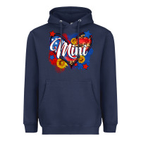 Navy American mini heart Heavyweight Hoodie - Neo Western