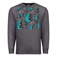 Charcoal Heather turquoise lightning bolt seamless pattern Premium Sweatshirt - HRA Design Shop