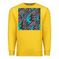 Lemon turquoise lightning bolt seamless pattern Premium Sweatshirt - HRA Design Shop